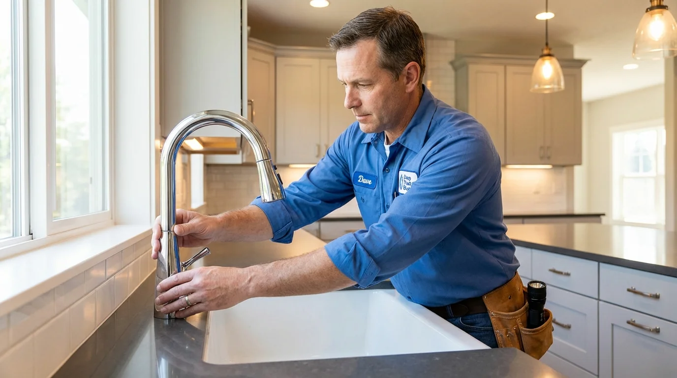 Kitchen faucet installation by Johns Plumbing LLC in Chichester